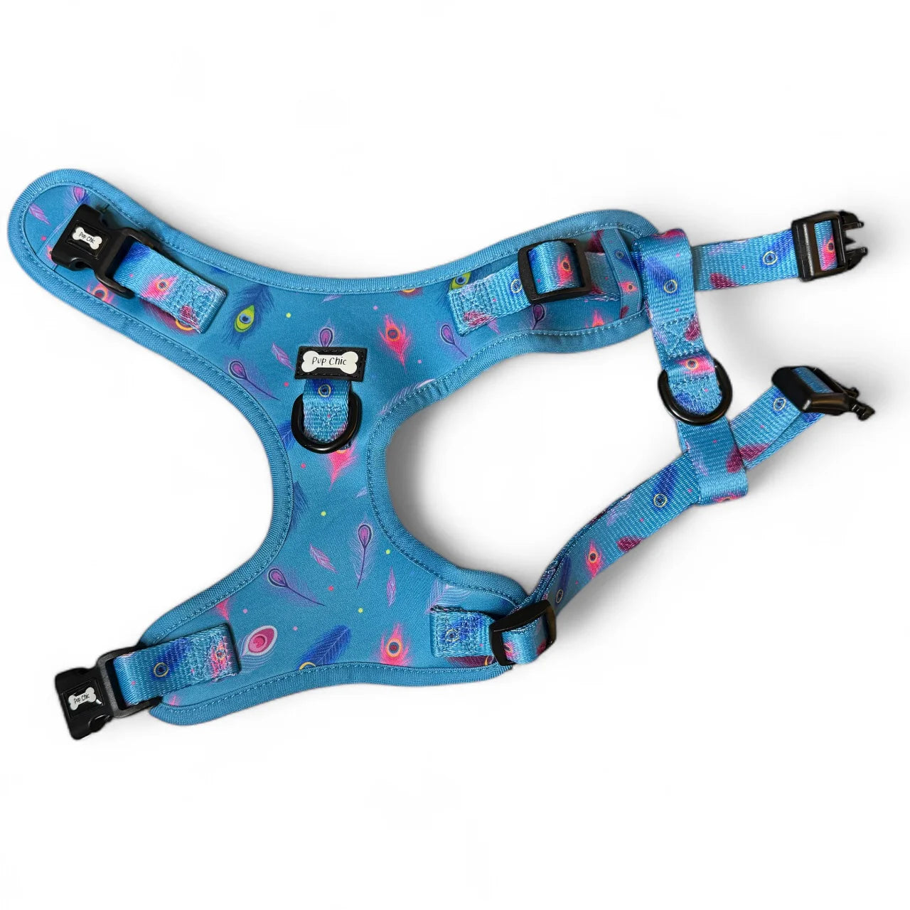 Power Peacock Step-In Adjustable Dog Harness (blue) 🦚💙
