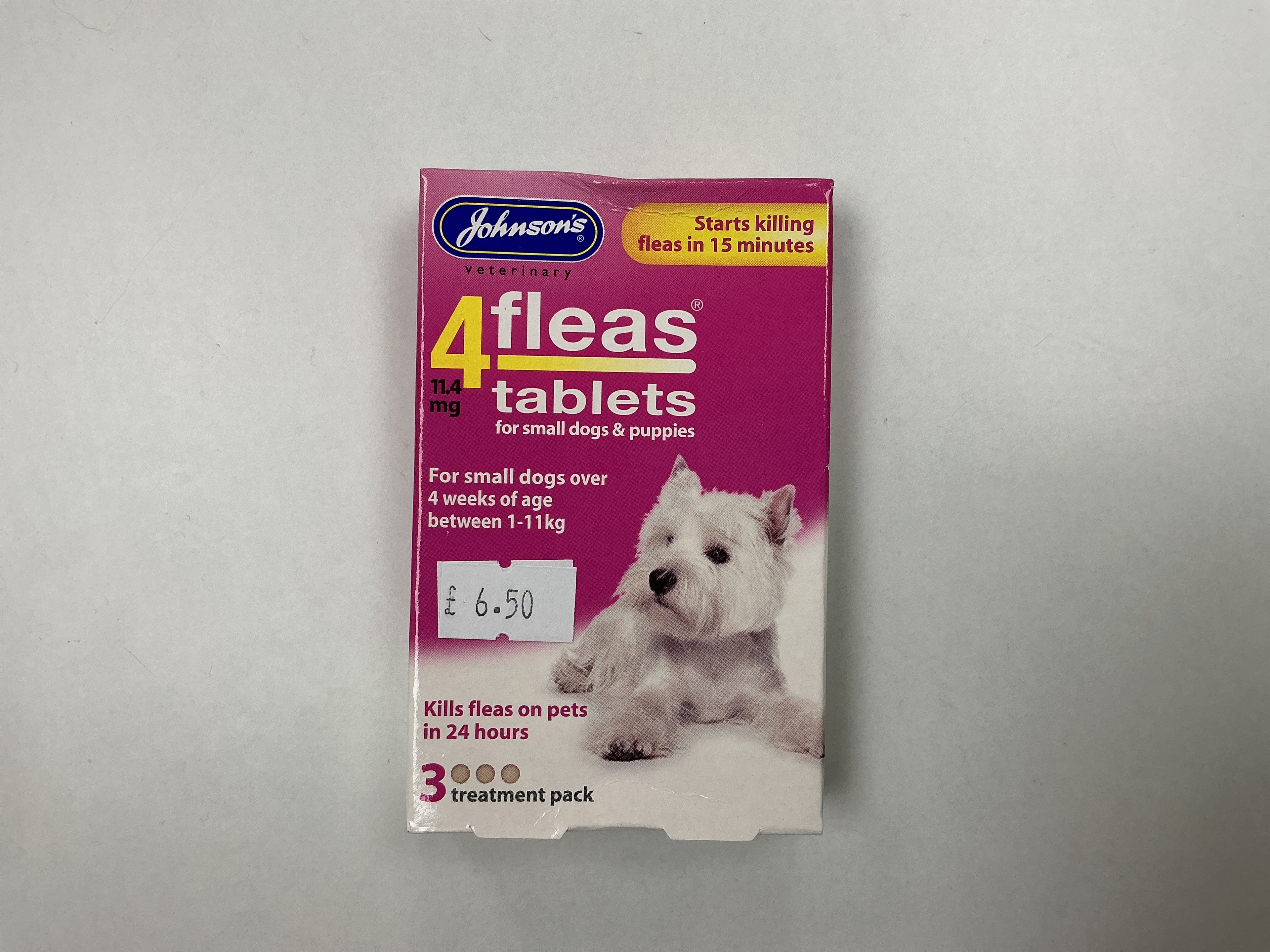 Johnson’s 4 Fleas Tablets for Small Dogs and Puppies x3 Tablets