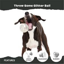 BARK! Throw Some Glitter Ball Dog Toy