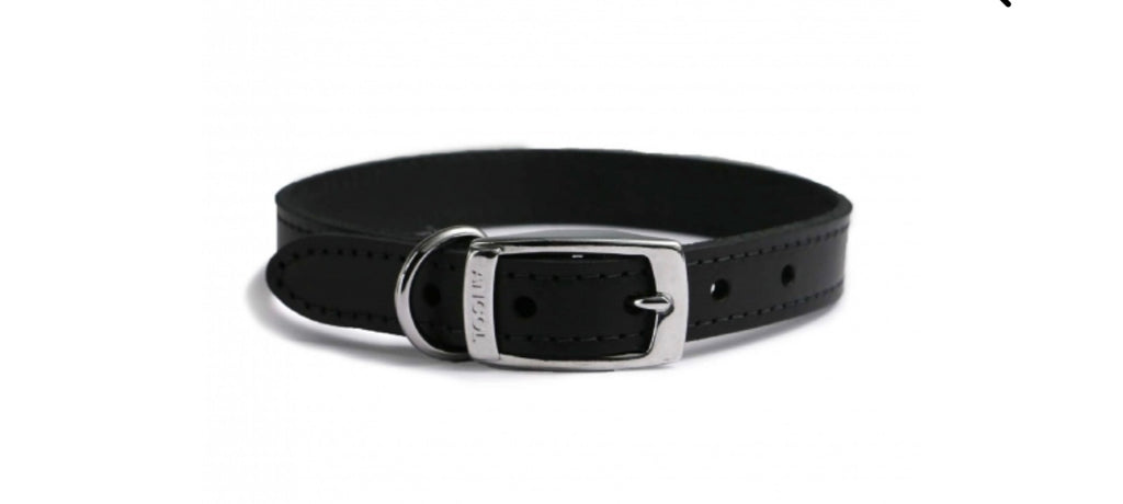 Ancol Classic Leather Collar Black
