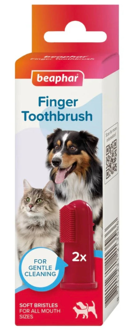 Beaphar 2 Pack Finger Toothbrush for Dogs and Cats