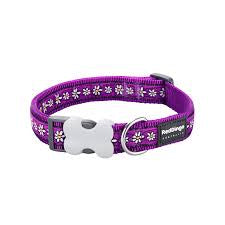 Red Dingo Dog Collar Purple Daisy Chain