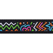 Red Dingo Dog Collar Black Squiggles