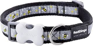 Red Dingo Dog Collar Black Bumble Bee
