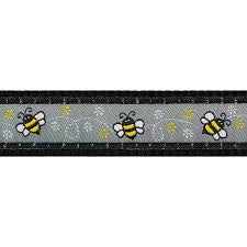 Red Dingo Dog Collar Black Bumble Bee