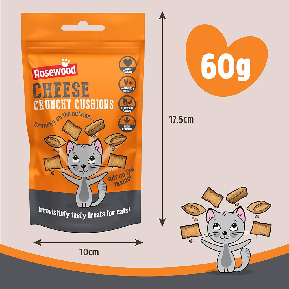 Rosewood Daily Eats Cat Cheese Crunchy Cushions