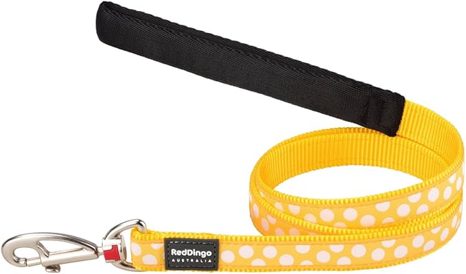 Red Dingo Yellow With White Spots Dog Lead