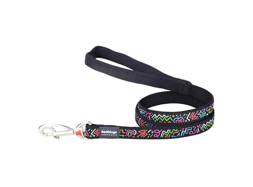Red Dingo Black Squiggles Dog Lead Small