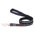 Red Dingo Black Squiggles Dog Lead Medium