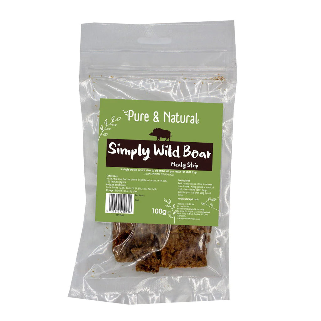 Pure and Natural Meat Strips Wild Boar 100g