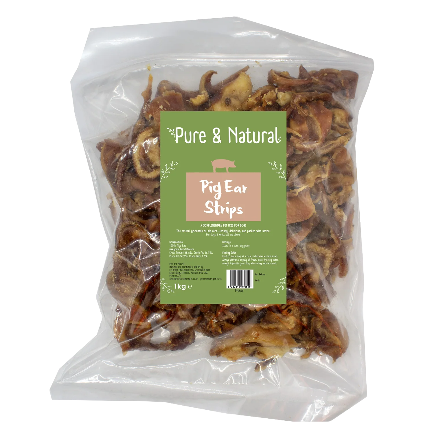 Pure & Natural Pigs Ears Strips 200g
