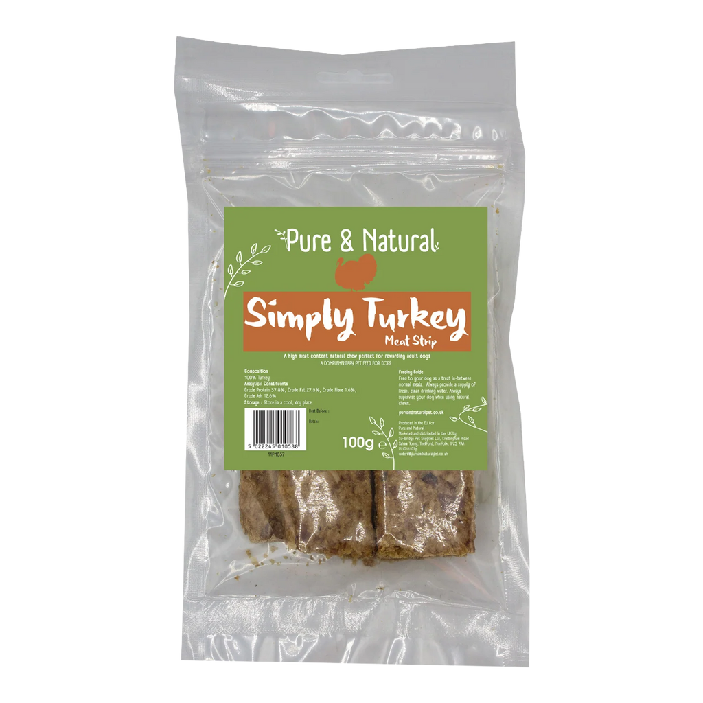 Pure and Natural Meat Strips Turkey 100g