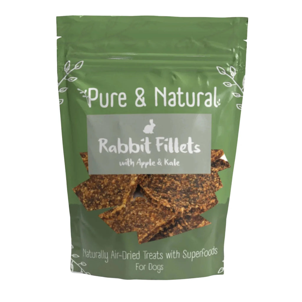 Pure and Natural Air Dried Rabbit Fillets with Apple and Kale 100g