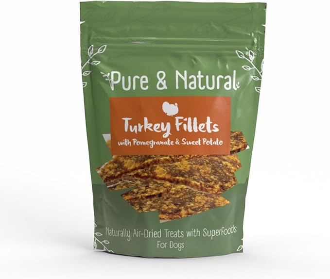Pure & Natural Air Dried Turkey Fillets Treats with Superfoods Pomegranate & Sweet Potato 100gm
