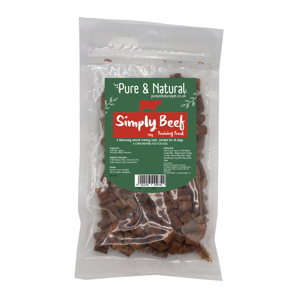 Pure & Natural Simply Meaty Training Treats Beef 100g