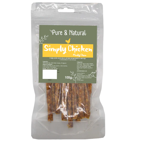 Pure and Natural Meat Sticks Chicken 100g