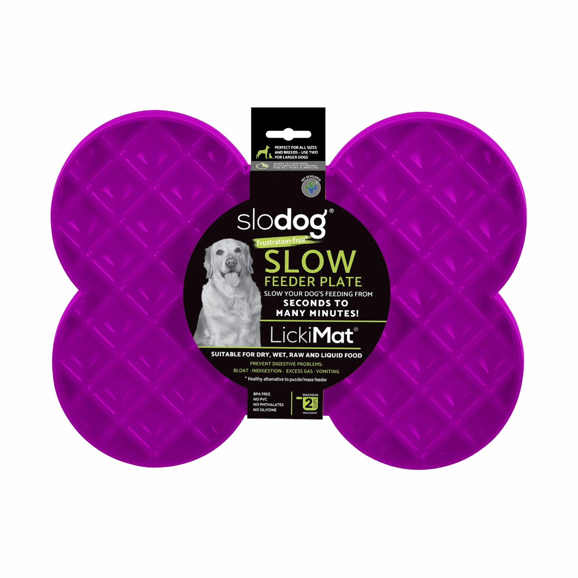 LickiMat Dog Slow Feeder Plate Purple