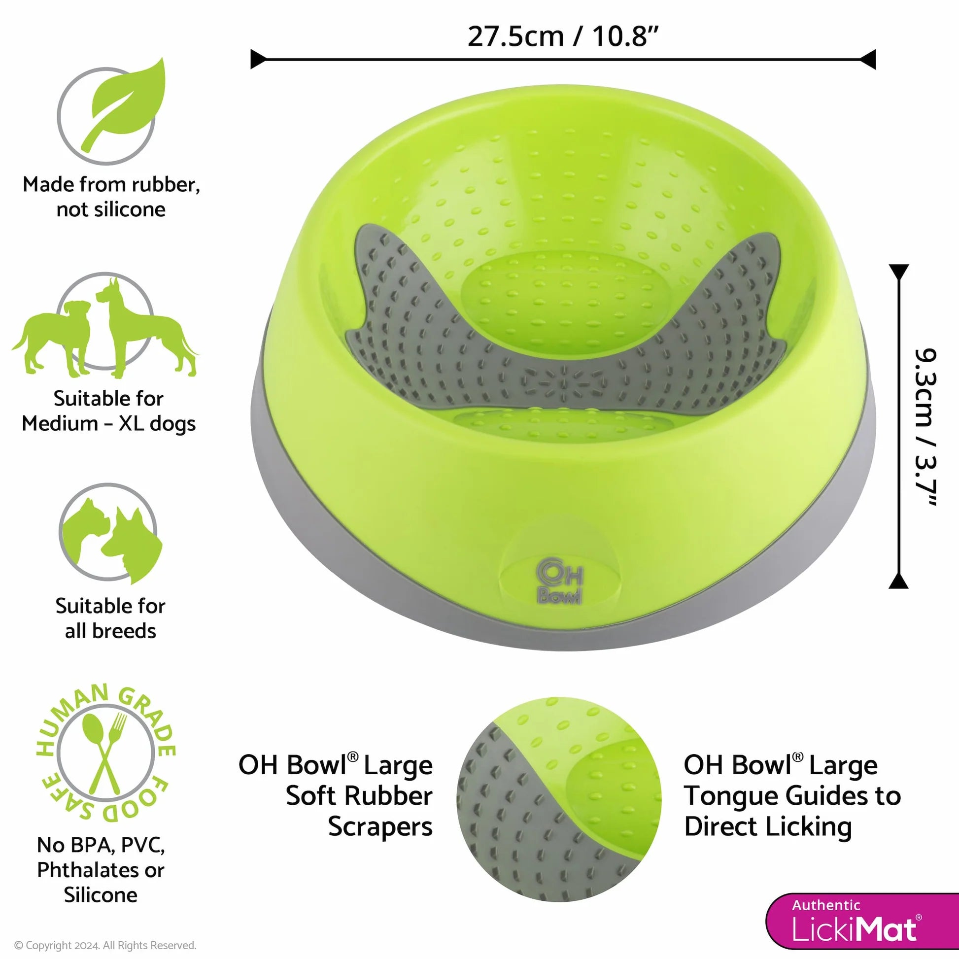 LickiMat Dog OH Bowl Large Green