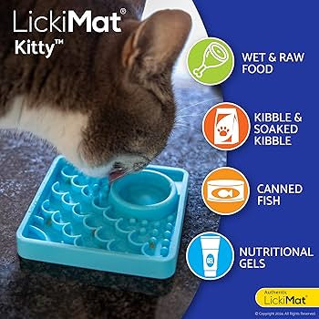 LickiMat Cat Kitty Turquoise