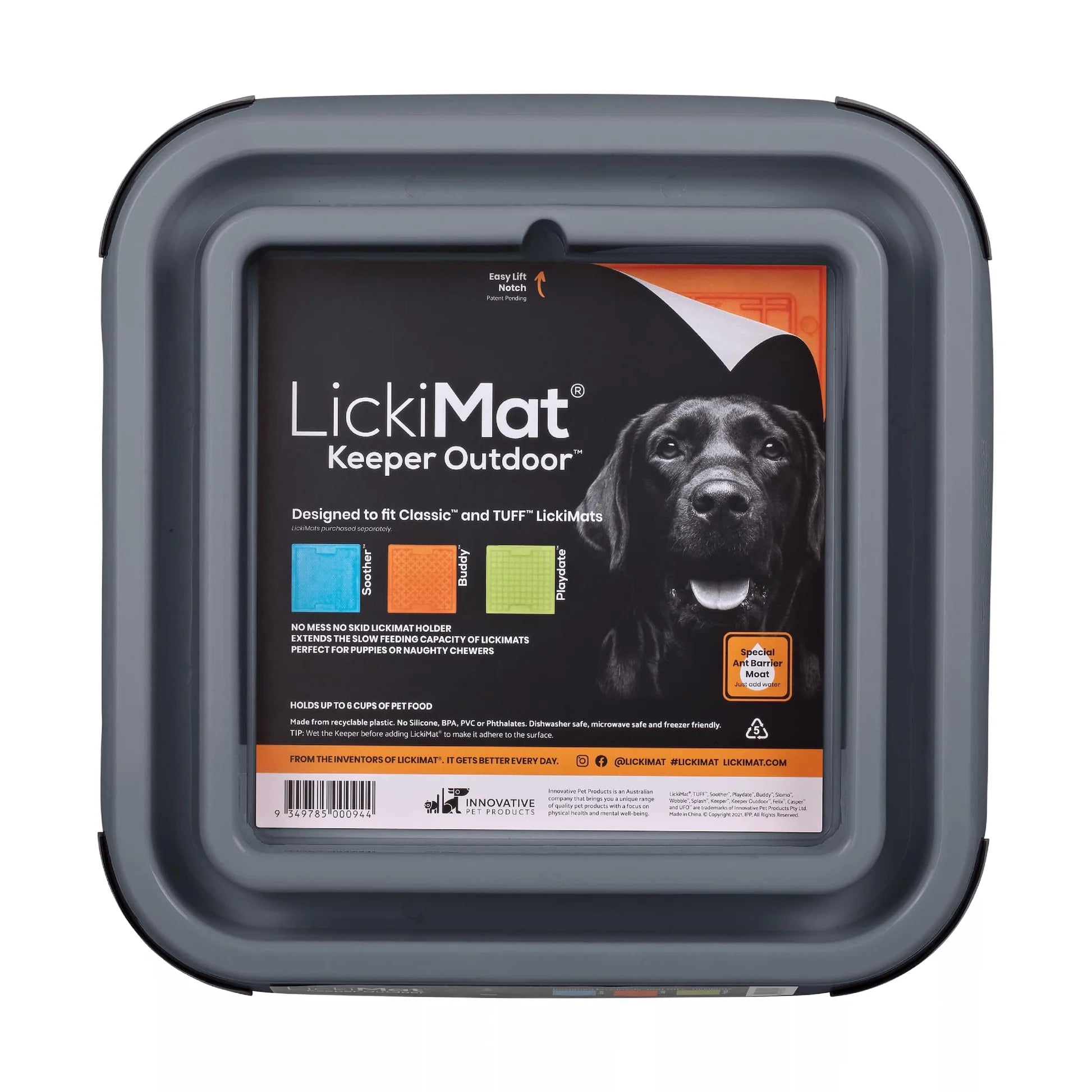 LickiMat Dog Outdoor Keeper Grey