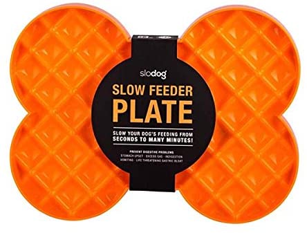 LickiMat Dog Slow Feeder Plate Small Orange