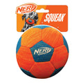 Nerf Dog X-Weave Soccer Squeak Ball 5in  Orange/Blue
