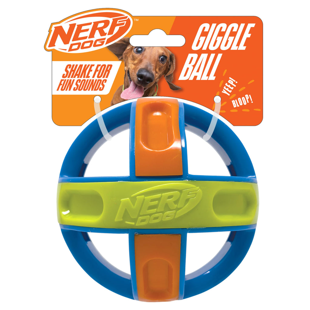 Nerf Dog Giggle Ball 5in Blue/Green/Orange