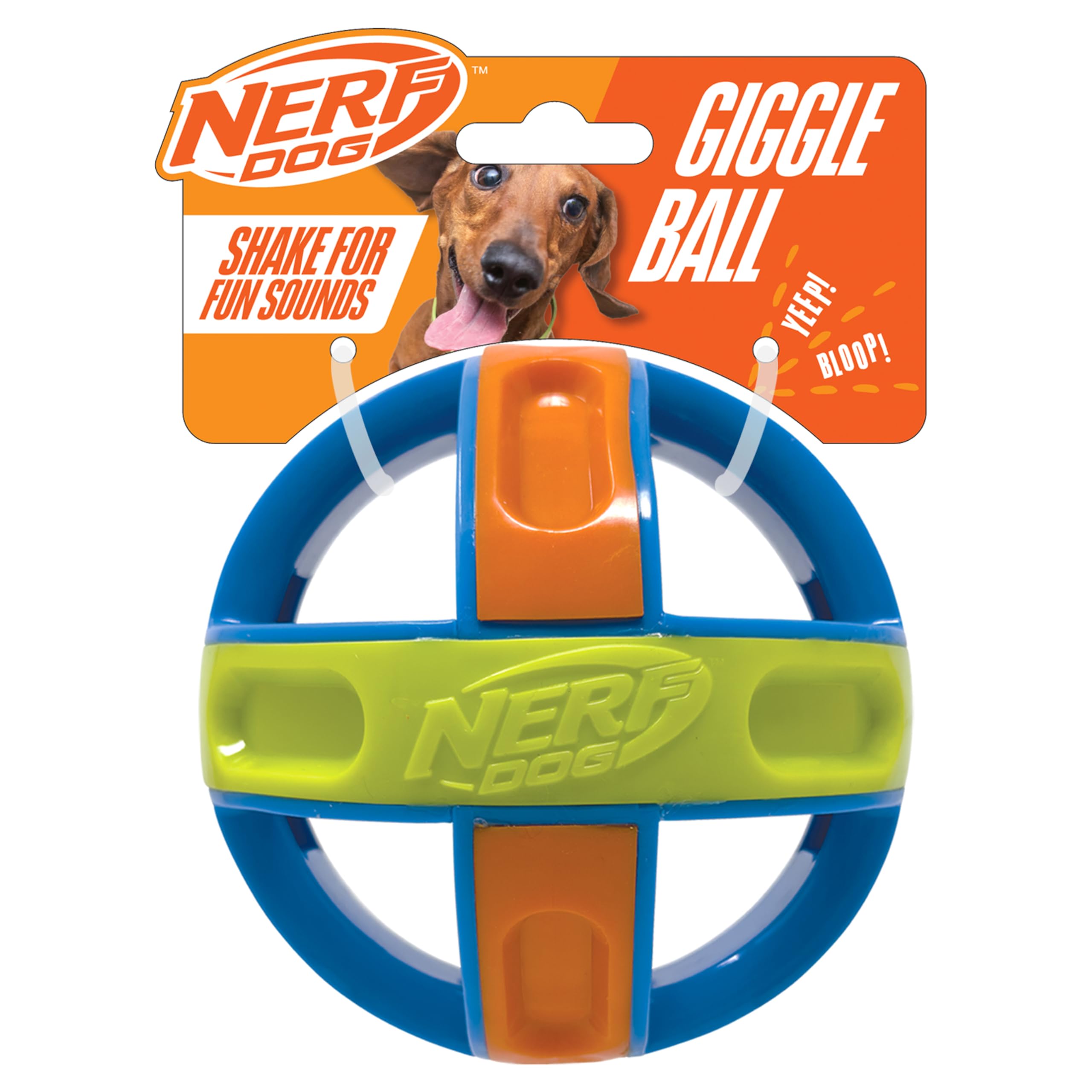 Nerf Dog Giggle Ball 5in Blue/Green/Orange