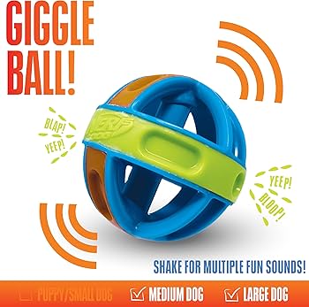 Nerf Dog Giggle Ball 5in Blue/Green/Orange
