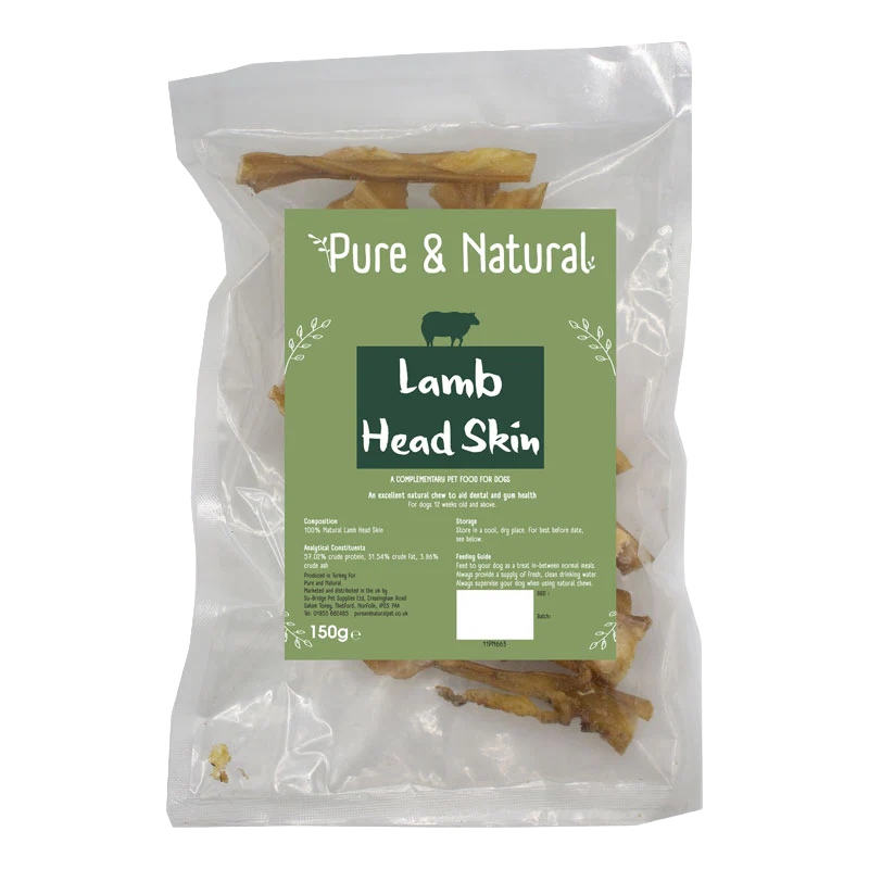 Pure & Natural Lamb Head Skin 150g