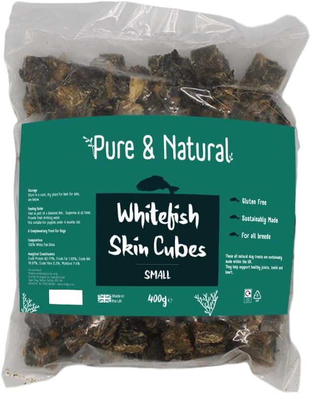 Pure & Natural Whitefish Small Skin Cubes 400g