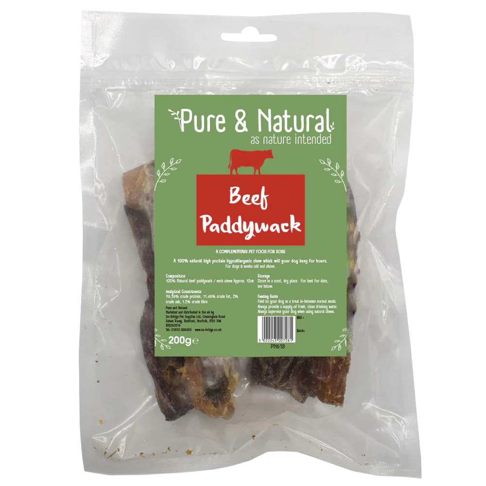 Pure & Natural Beef Neck Paddywack 12cm 200gm