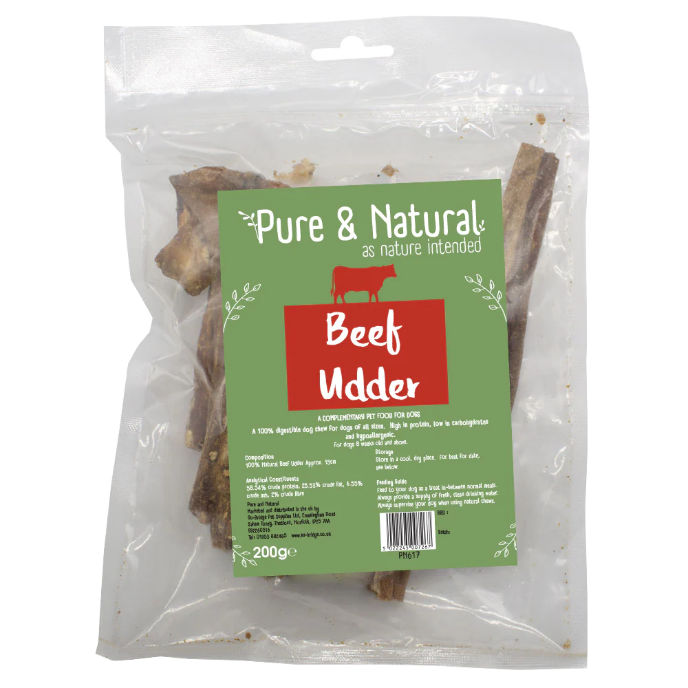 Pure & Natural Beef Udder 15cm 200g