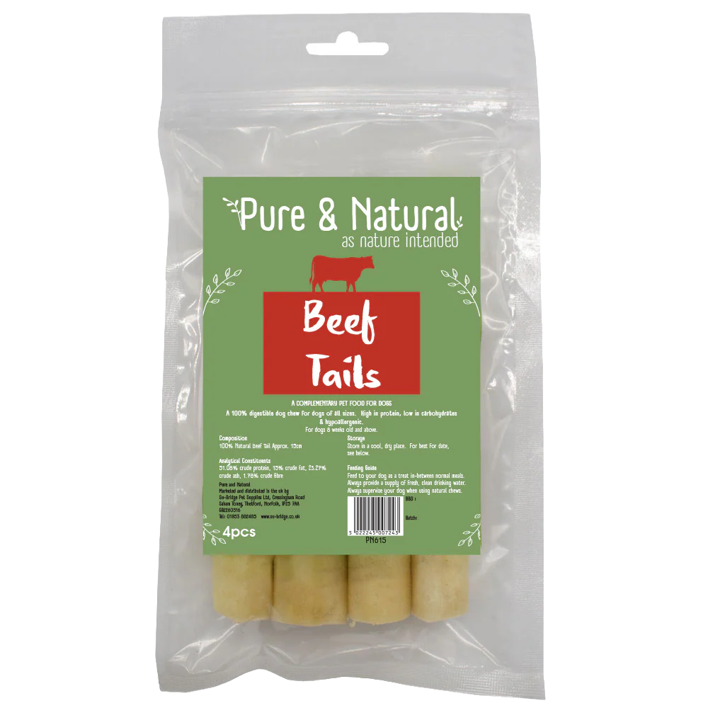 Pure & Natural Beef Tails 15cm 4pk