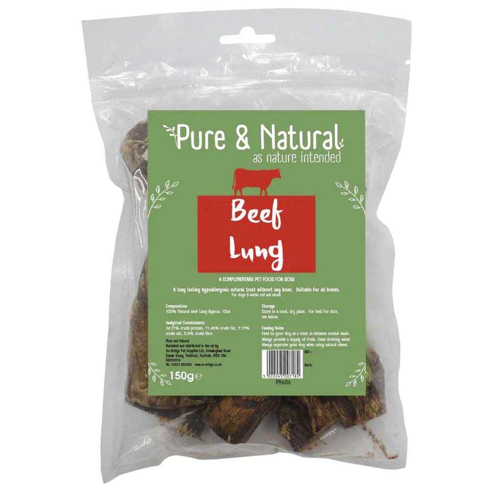 Pure & Natural Beef Lung 12cm 150g