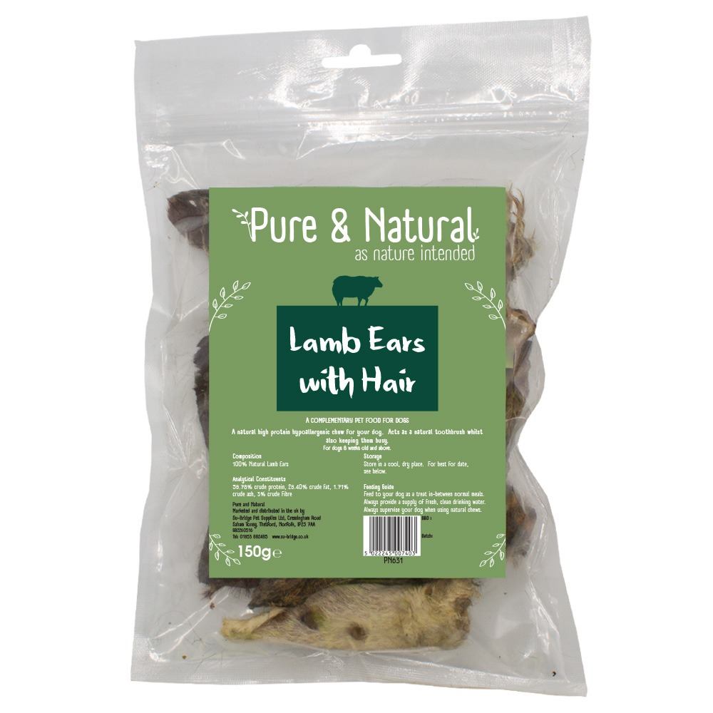 Pure & Natural PN631 Lamb Ears With Hair 150gm