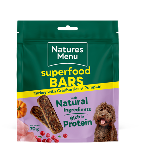 Natures Menu Dog Superfood Bars Turkey with Cranberries & Pumpkin Seeds