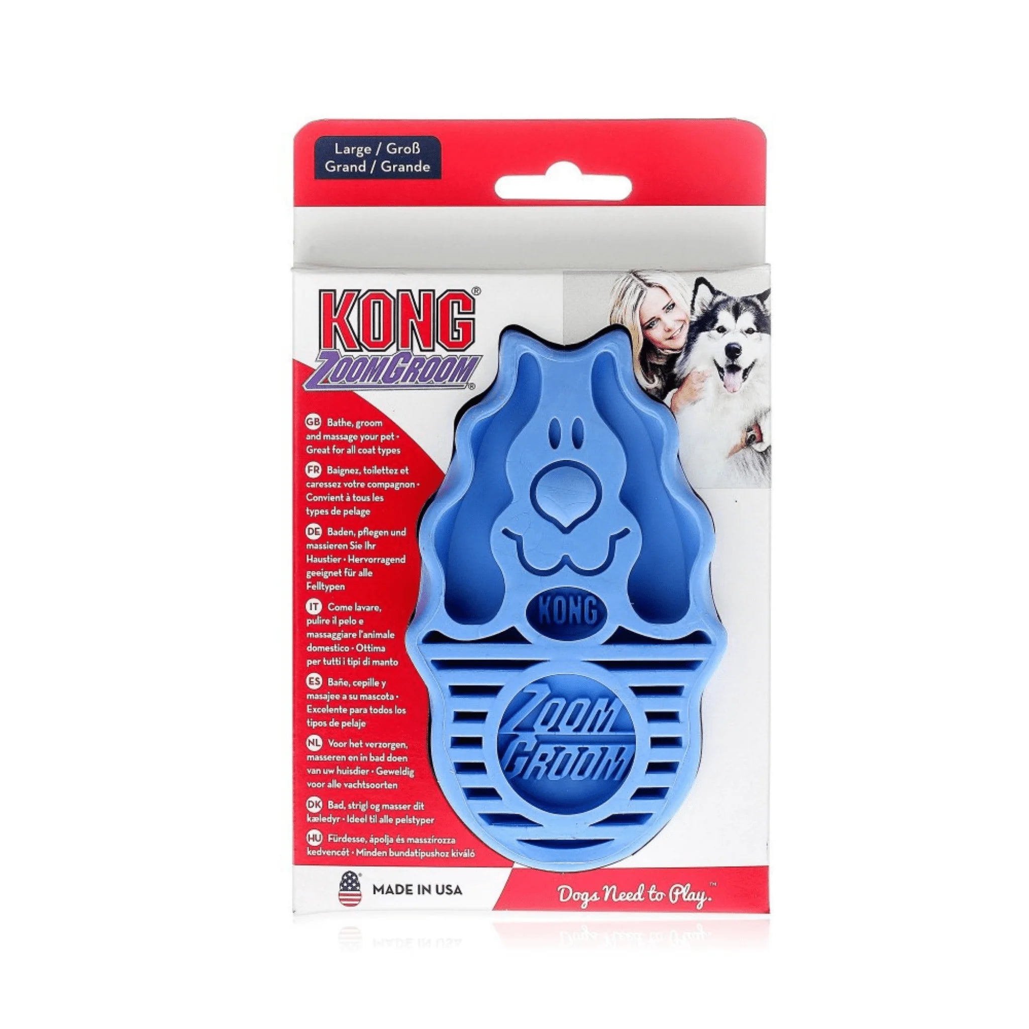 KONG Zoom Groom Blue Large