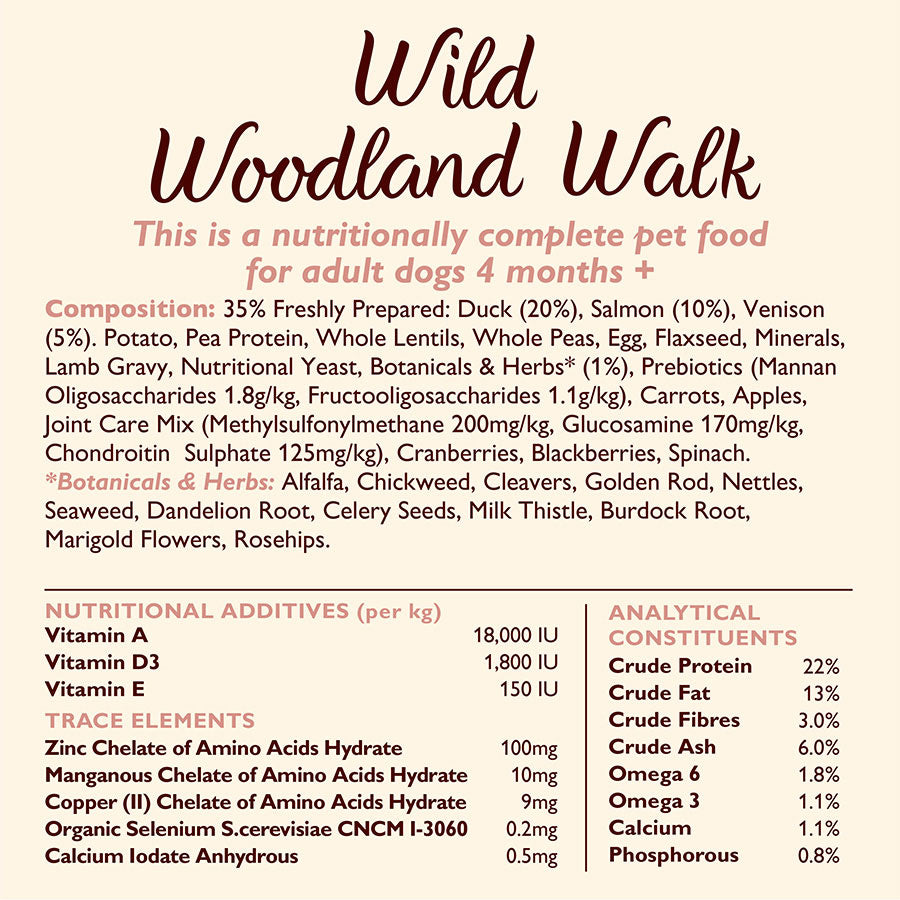 Lilys Kitchen Dog Complete Dry Wild Woodland Walk Duck Salmon & Venison 2.5kg