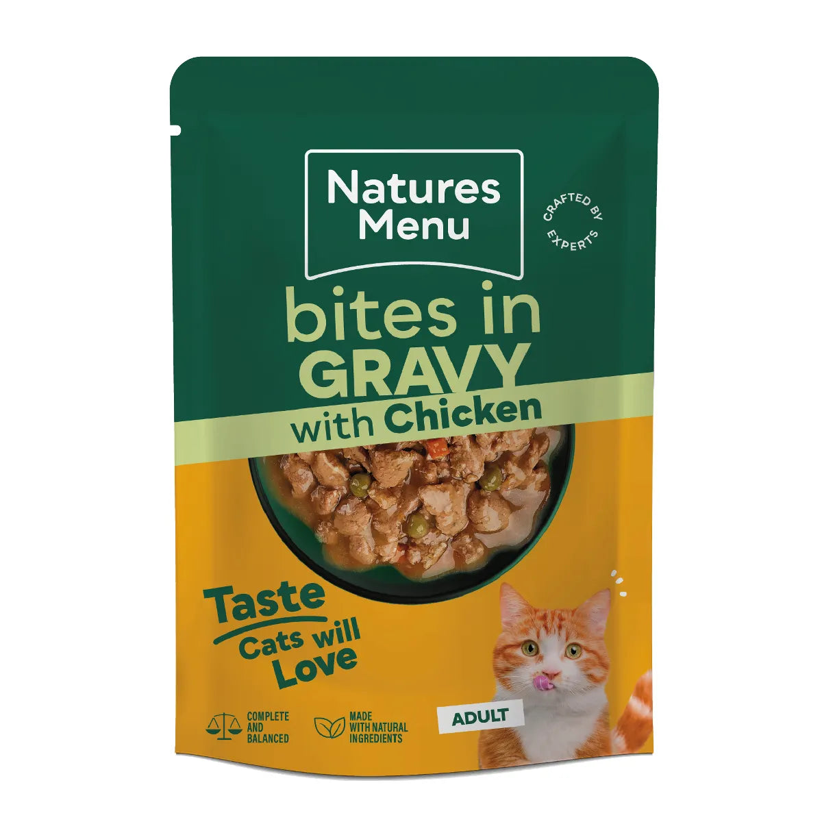 Natures Menu Cat Bites in Gravy with Chicken Pouches 85g