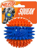 Nerf Dog TPR 3-Part Spike Squeak Ball 2.7in Orange/Blue