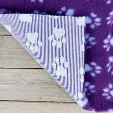 Vet bed purple & white paw print.