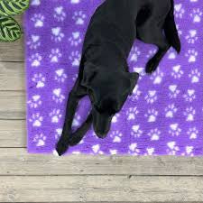 Vet bed purple & white paw print.