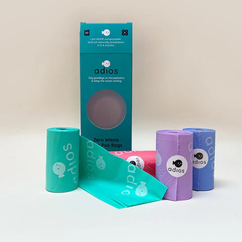 Adios Poop Bags Non Handled Rainbow Rolls 8x15