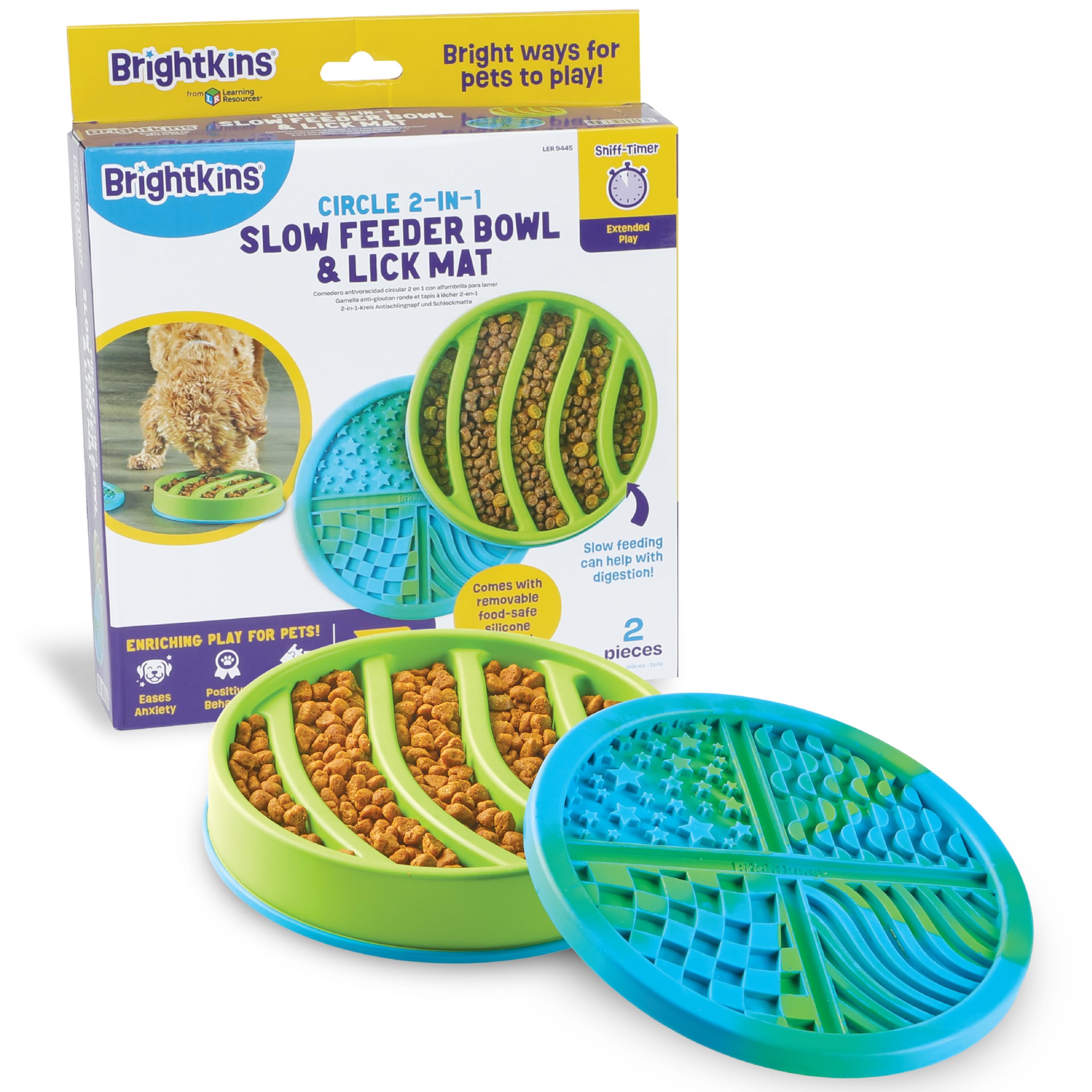 Brightkins circle 2 in 1 slow feeder bowl and lick mat