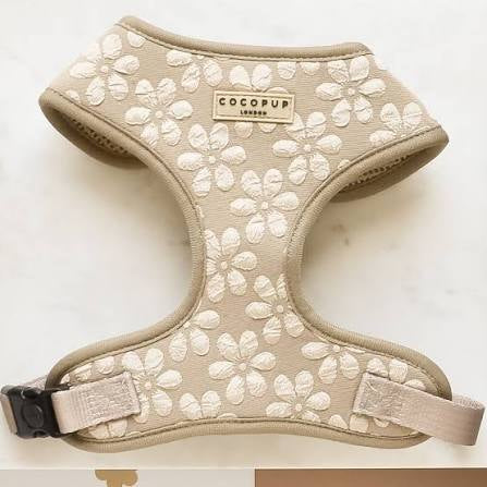Cocopup Luxe Adjustable Neck Harness - Mocha Flower