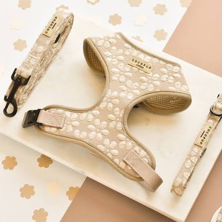 Cocopup Luxe Adjustable Neck Harness - Mocha Flower