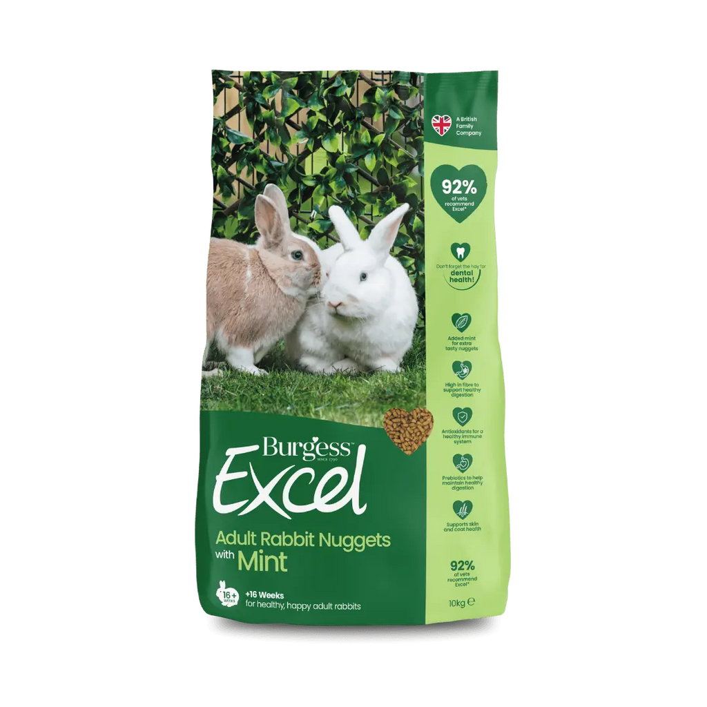 Burgess Excel Rabbit Adult Nuggets With Mint 4x1.8kg