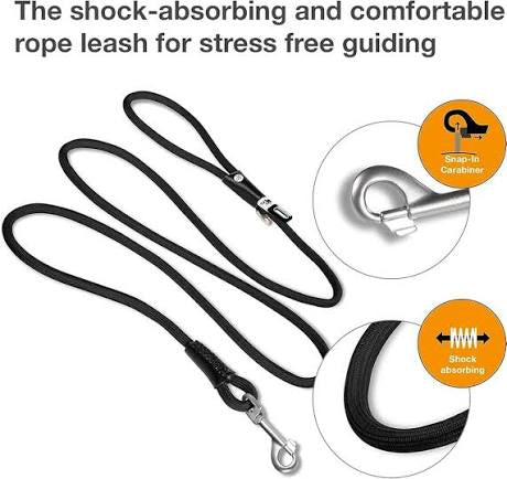 Curli Stretch Comfort Dog Leash Black Large