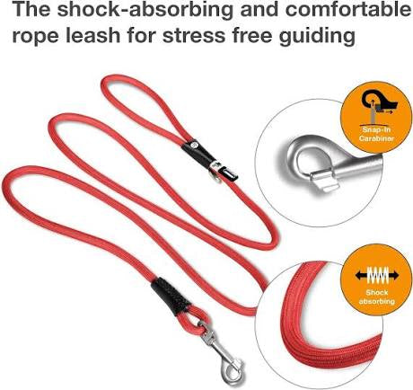 Curli Stretch Comfort Dog Leash Red Large